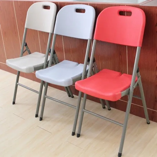 Simple Portable Dining Table and Chair Portable Backrest Outdoor Leisure Conference Plastic Folding Chairs
