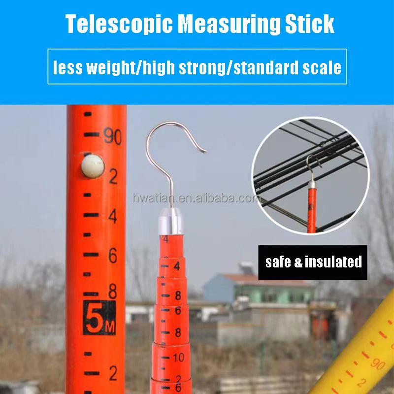 5M-18M Phenol Resin Insulated Safety Telescopic Measuring Rod/Stick for Electric Industry