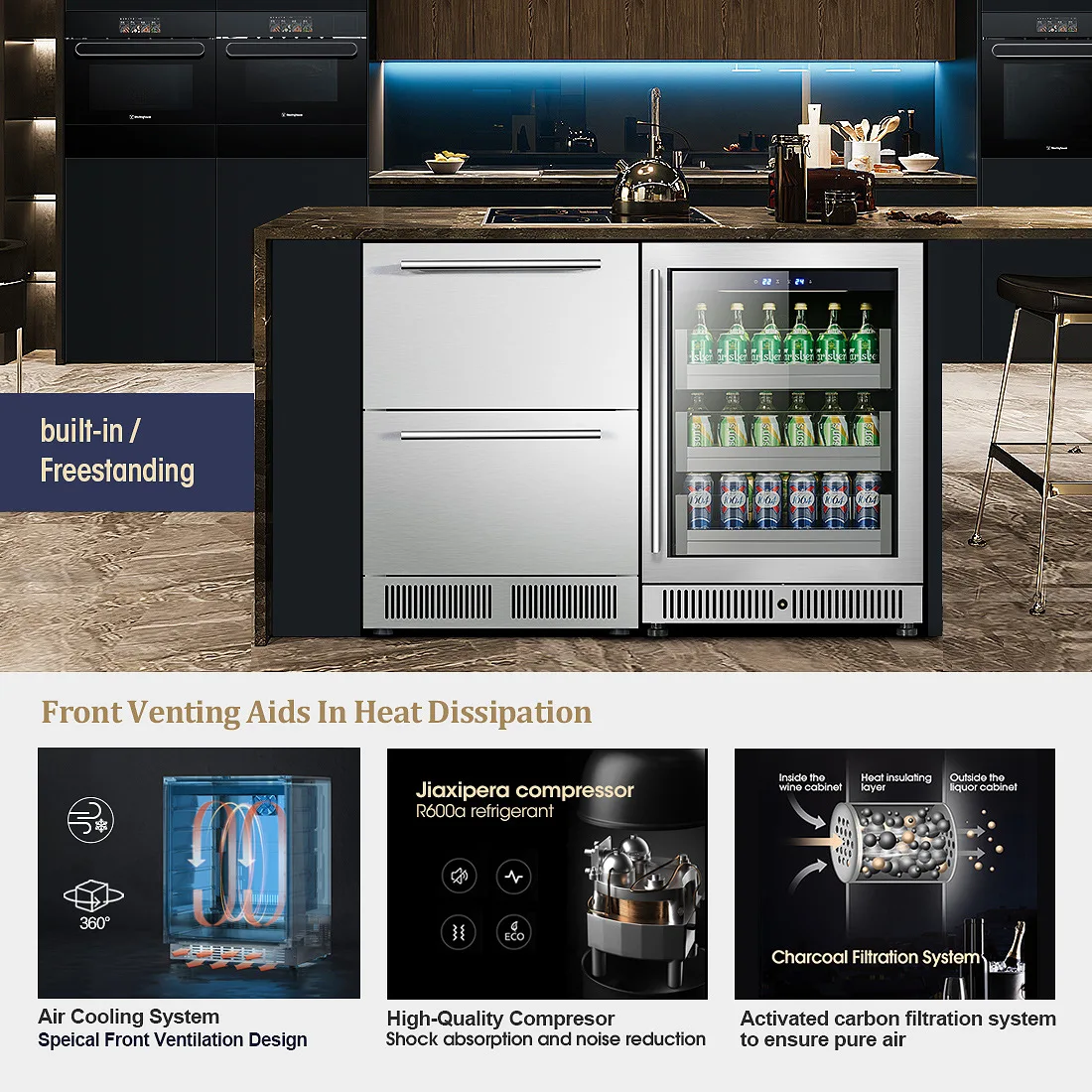 Large Restaurant Refrigerator Solid Door Upright Chiller 110degree