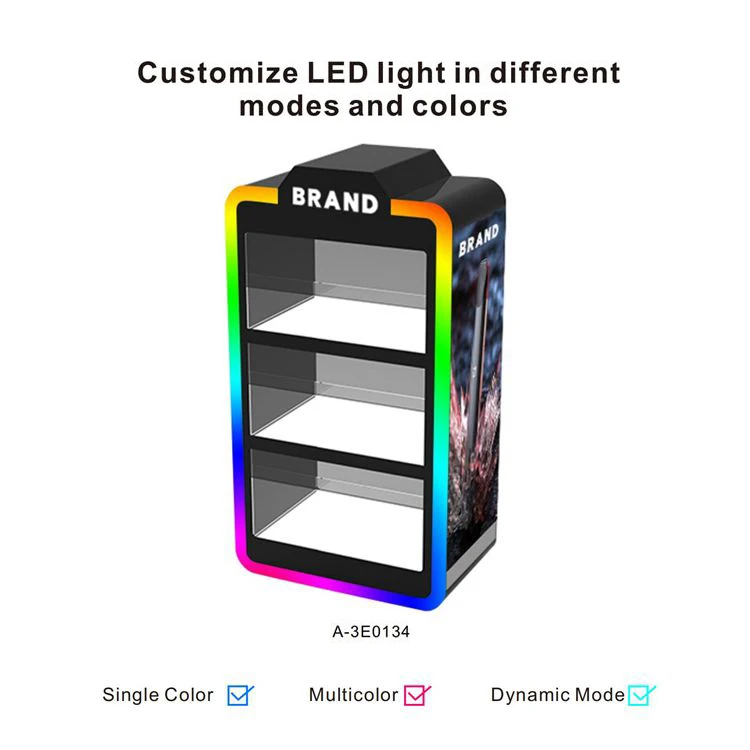 Customizable APEX Acrylic Display Racks - 3 Tiers LED