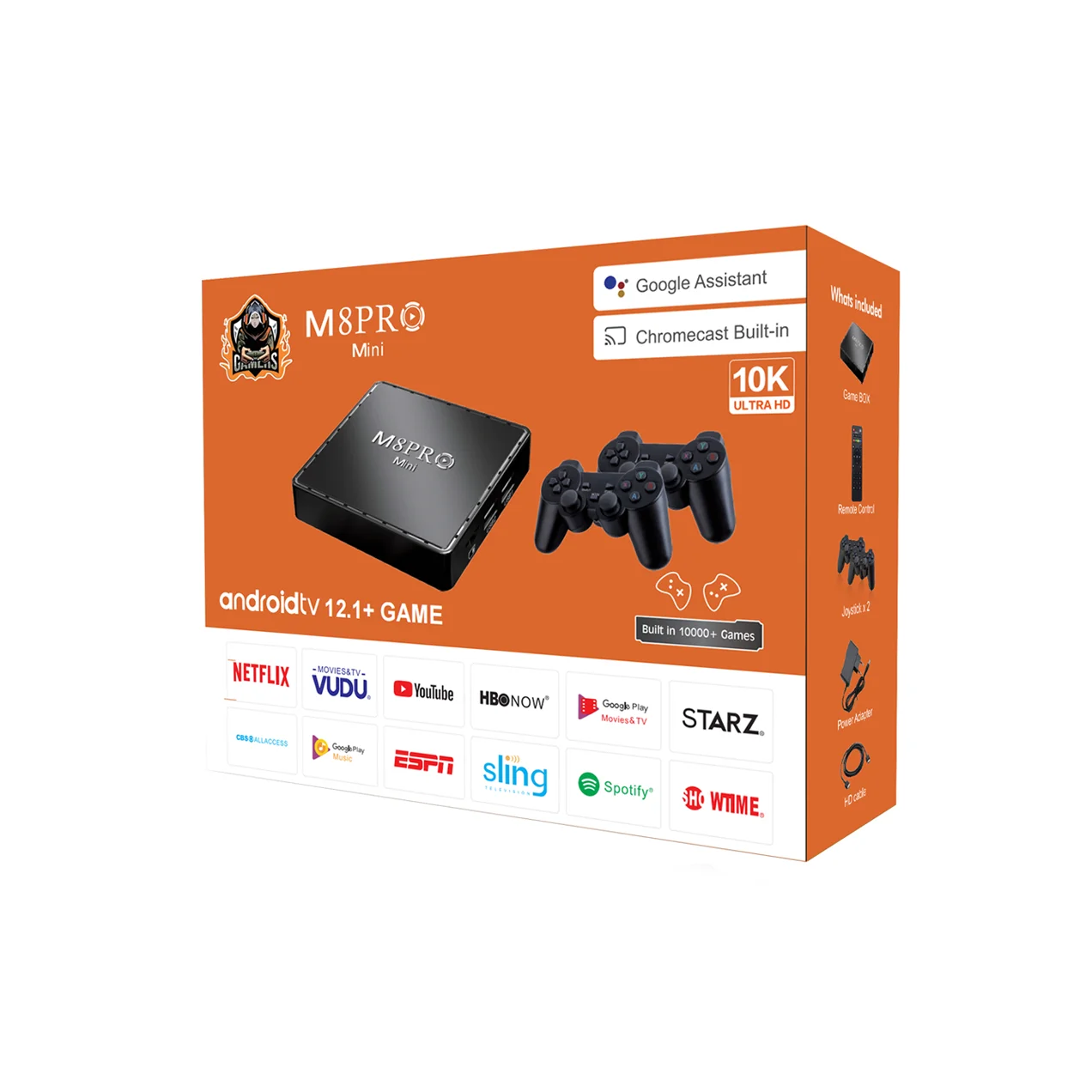 M8 Pro Mini Game Tv Box 4k Hd 10000 Retro Games H313 Android 12 Wifi Video Game Console Dual System Media Player With Joystick