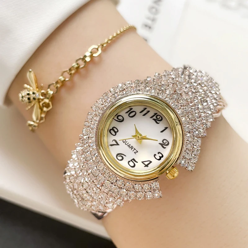 Fashion Gorgeous Luxury Crystals Shiny Women Hand Watch Stylish Set ...