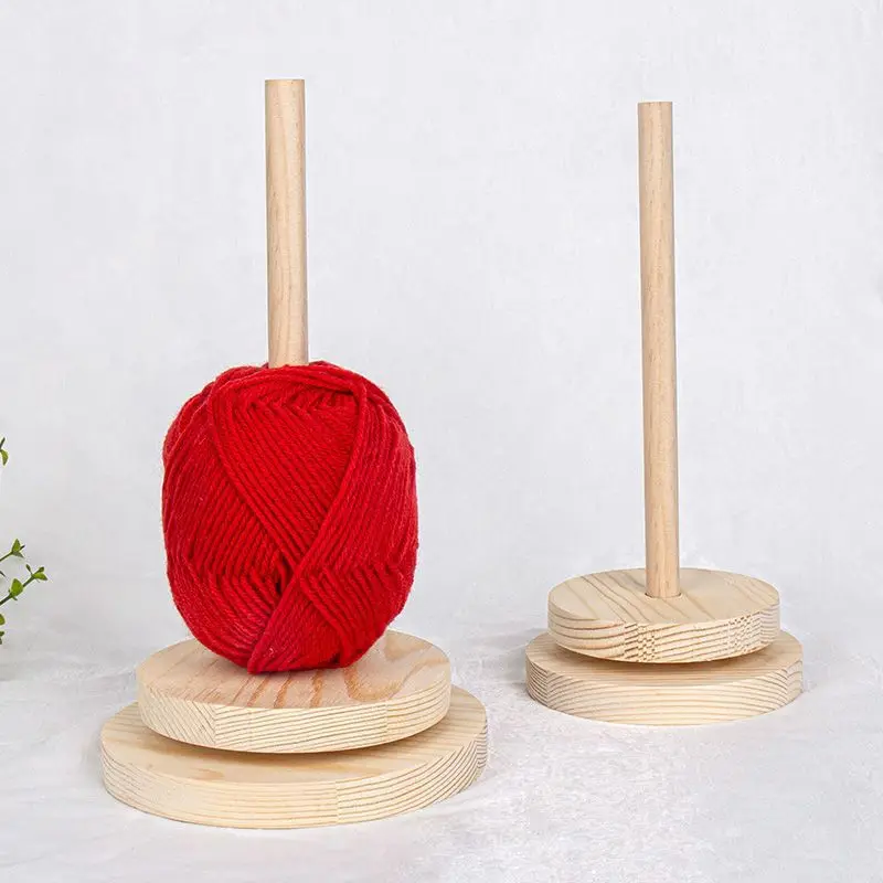 Wood Yarn Holder Rotatable Yarn Organising Tool Knitting Accessory
