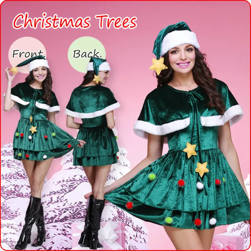 ELITES Green Christmas Tree Role Play Game Performance Suit| Alibaba.com