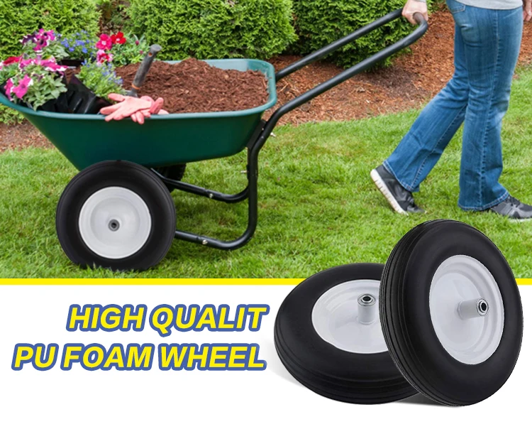 High Quality Wheelbarrow Pu Polyurethane Foam Puncture Proof Flat Free