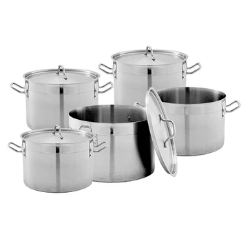 New Design Cookware Sets Stainless Steel Pan Pot Set Kitchen Canteen Large Soup Pot Pan Cookwares With Doule Ear