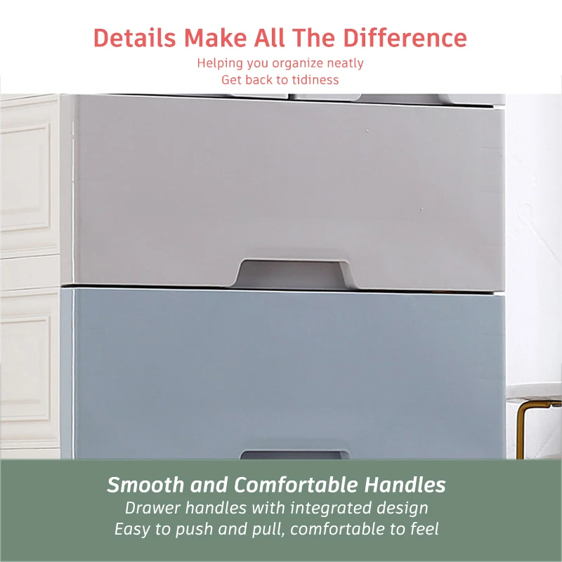 ABS material MDF top colorful drawer clothes cabinets  4 layers,5 layers plastic storage cabinet