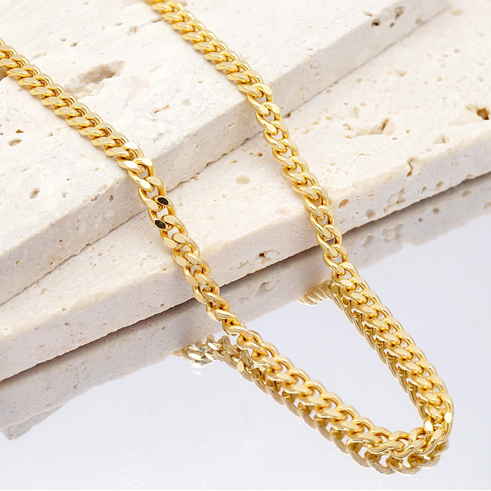 Link Curb AU750 Lobster Clasp 24inch 10 Gram Designs Real 18K Gold  Chain Men Gold Necklace for Men