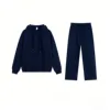 Dark Blue hoodie set-straight