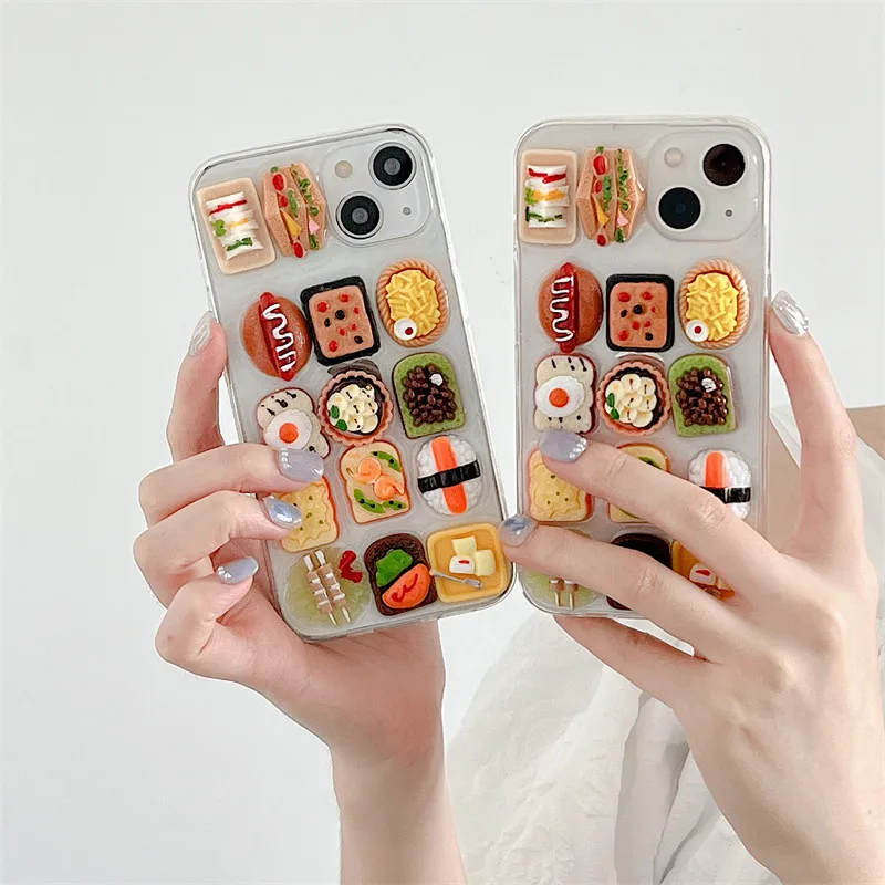 Japanese 3D Snack Food Epoxy Phone Case for iPhone 17 16 15 14 11 12 13 Pro Max XR XS Max Funny Cute Clear Soft Cover Coque Japanese 3D Snack Food Epoxy Phone Case for iPhone 17 16 15 14 11 12 13 Pro Max XR XS Max Funny Cute Clear Soft Cover Coque