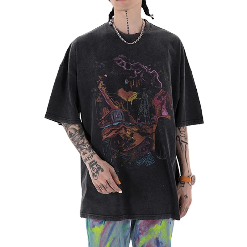 Men's Graffiti Shirt Oversized in Black