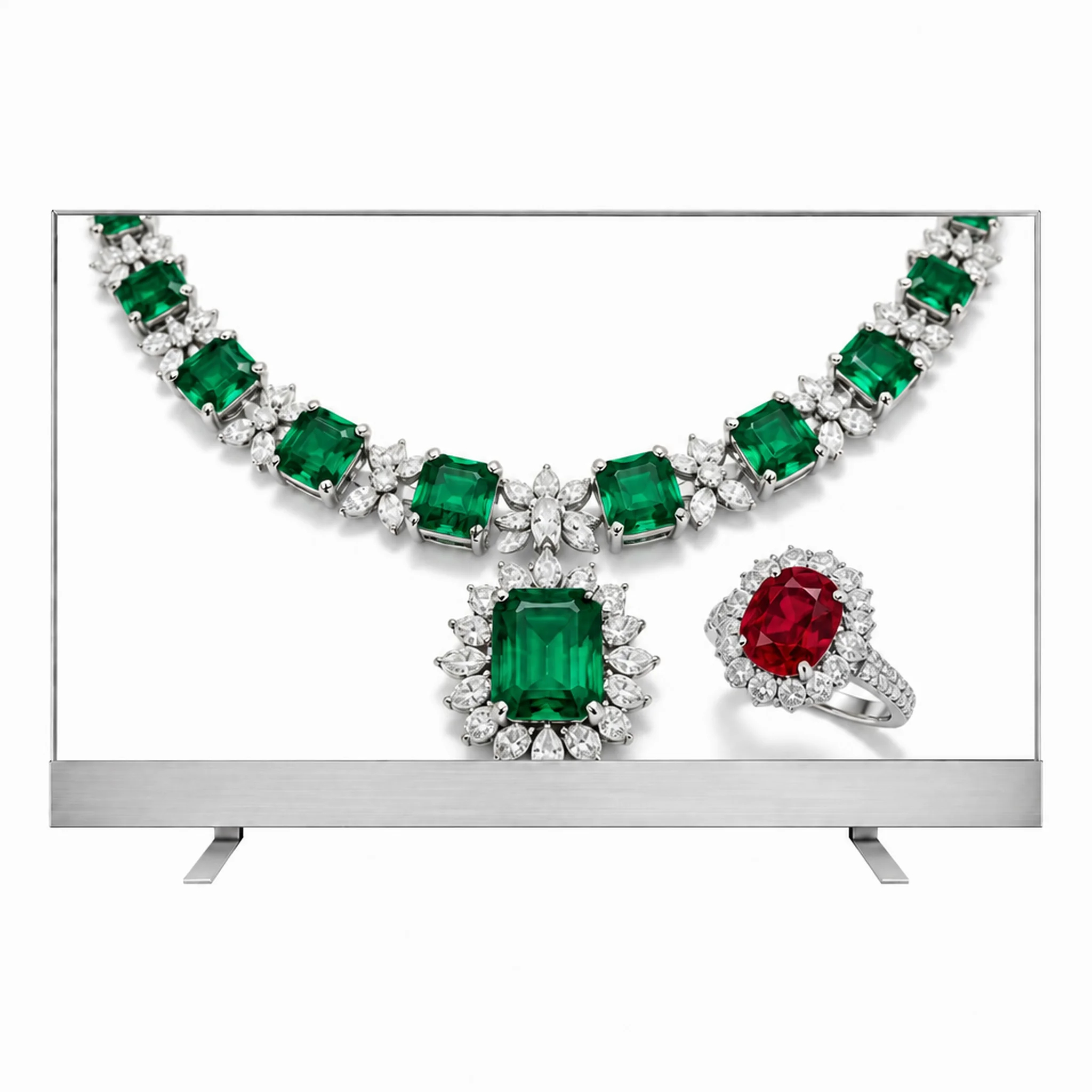 77 Inch Transparent OLED Touchscreen Display LW770PQL 3840x2160 600 Nit for Input Android Intelligent Advertising Shopping Mall