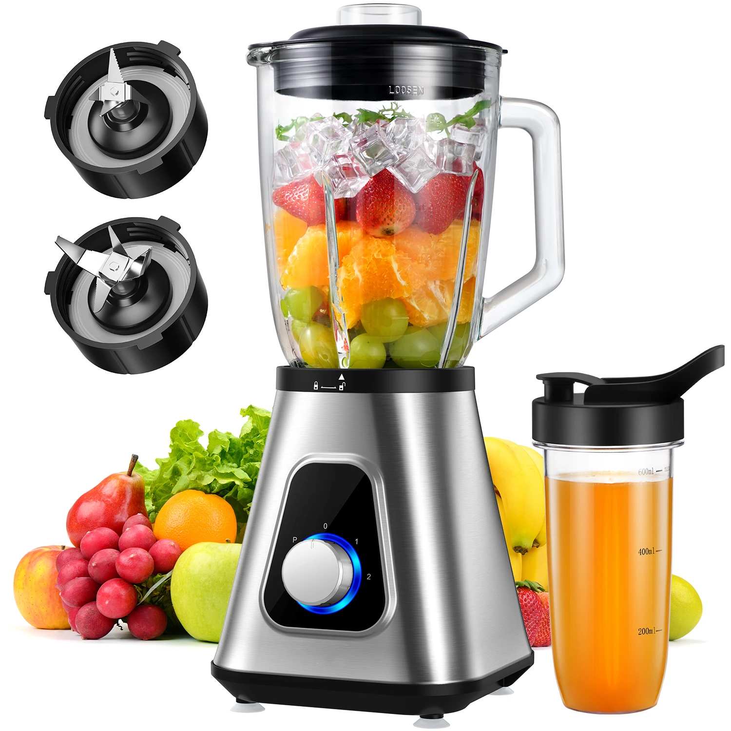 GDOR 1200W Shakes and Smoothies Portable Blender BPA Free Frozen Drinks & Nutrient Extraction Personal Juicer Table