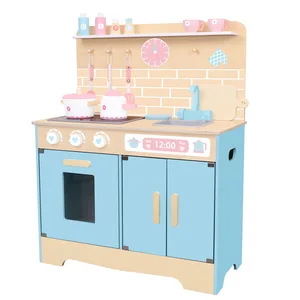 Swedish Style Wooden Play Kitchen Pretend Stove Toy for Kids Fun Role Play Educational Simulated Cooking Set for Boys Girls