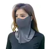 Mascarilla protectora facial de seda helada para el cuello [Gris oscuro]