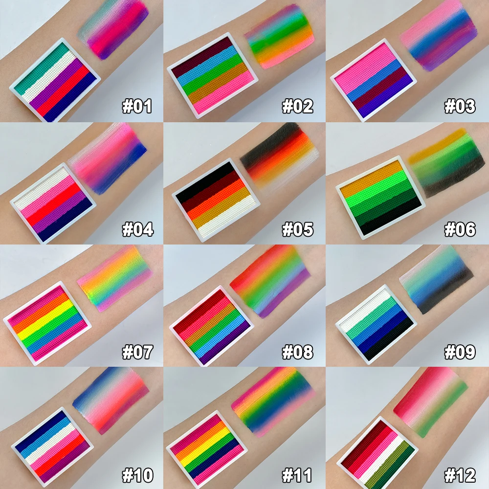 Paleta De Pintura Corporal Arcoíris A Base De Agua – No Tóxica Y Fácil De Limpiar Para Niños Y Fiestas