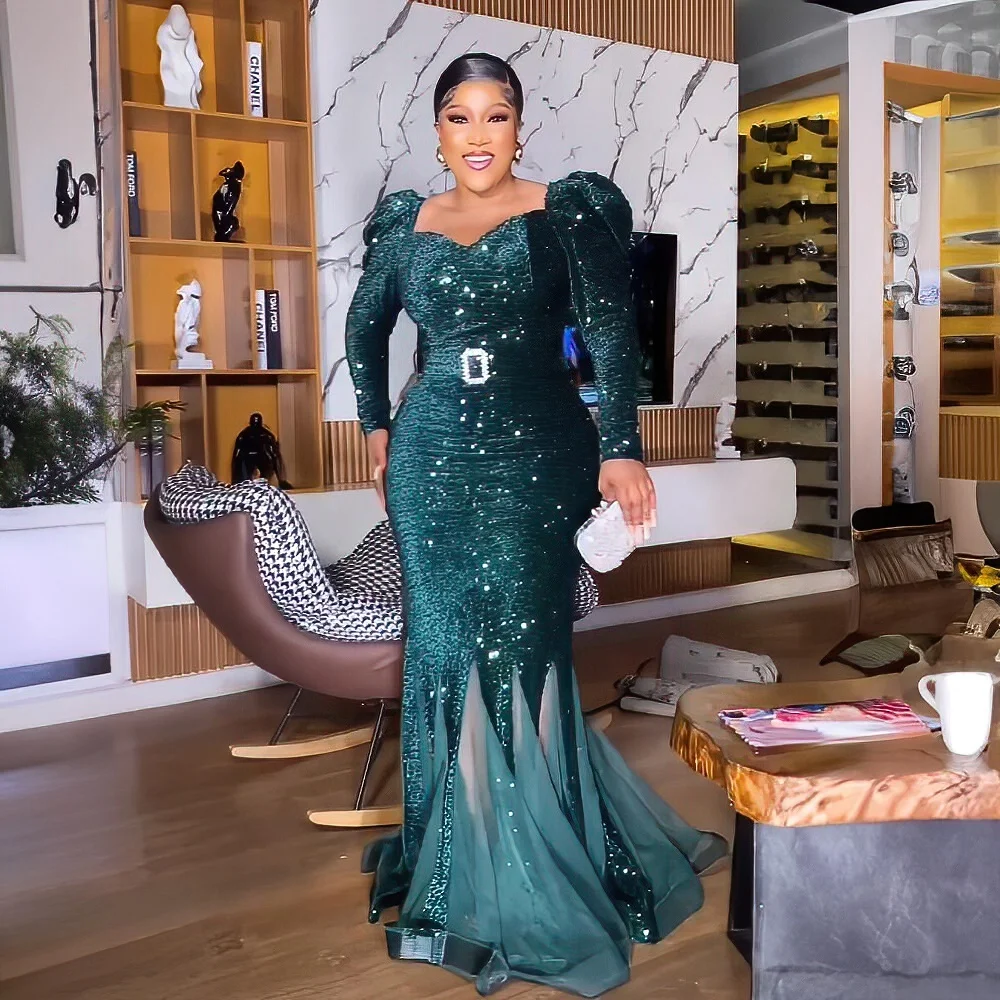 green emerald velvet dress Evening dress – ClothingCo main image 0