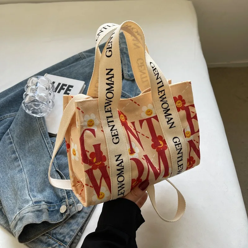 Bolso de lona de algodón con estampado de logotipo personalizado