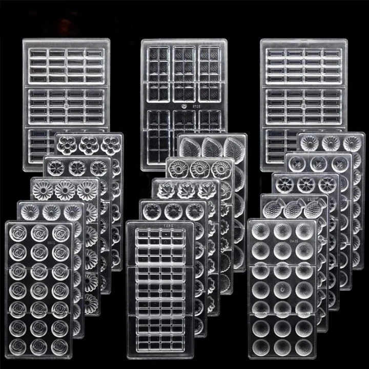 Wholesale Chocolate Mold Food Grade Homemade Chocolate Moldes De Silicone Para 3D Candy Custom Polycarbonate Chocolate Mold Bar