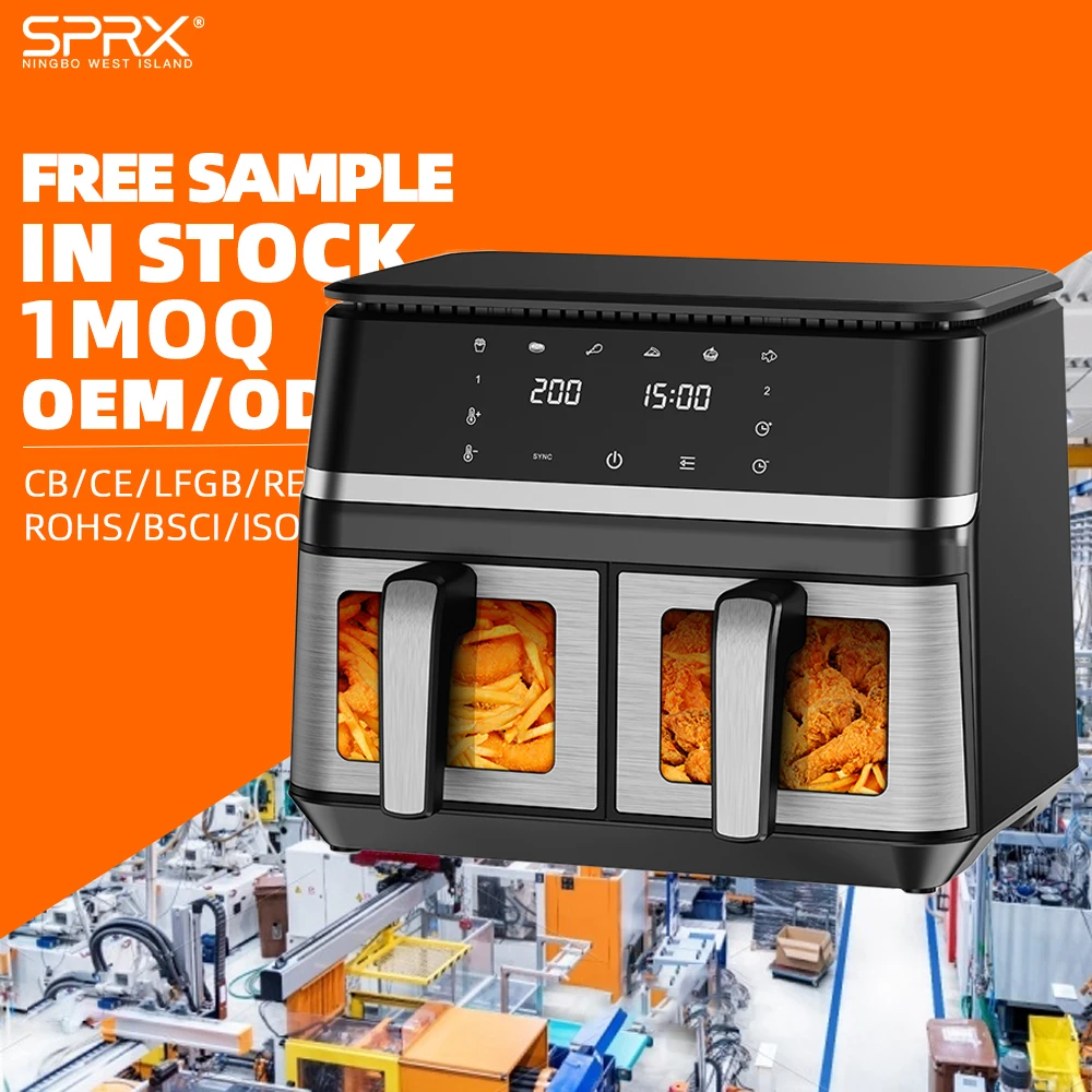 Electric Fryer 10L Home Use Family Size Hot Deep Air Fryer Stainless Steel Without Oil for Households Kitchen Oven Electric