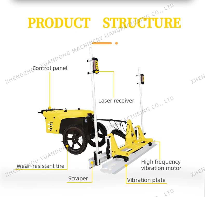High Efficiency Automatic Floor Self Leveling Laser Screed Machine Laser Concrete Screeding for Road Construction manufacture