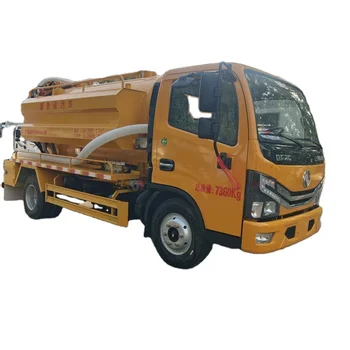 Sewer dredging and sewage discharge vehicle 7+3 cubic meter integrated tank diesel vehicle 2 * 4 drive