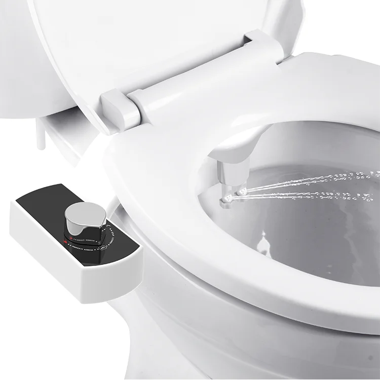 Non-electric cold water dual nozzles bidet toilet seat attachment self cleaning