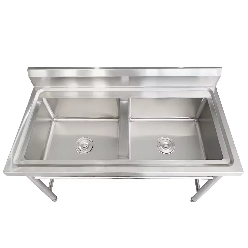 Commercial Stainless Steel 2 Compartment Sink Kitchen Sink Strainer factory