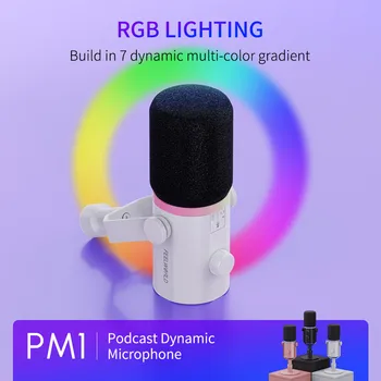 FEELWORLD PM1 Best Microphone for Live Streaming, Bulk Order Price, Custom Packaging, with Pop Filter and Gain Control detail image