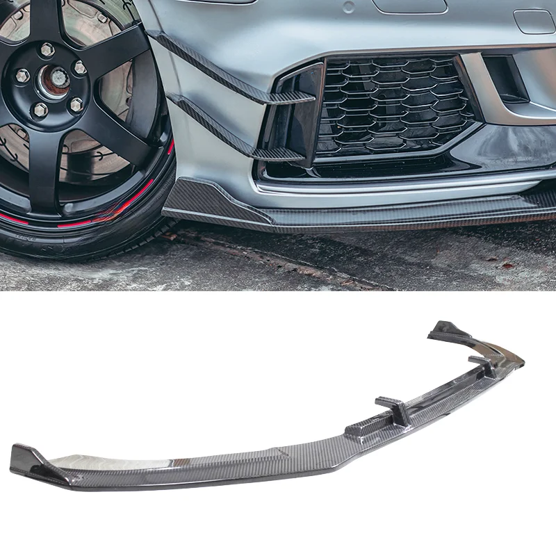 Rs3 Factory Wholesale Dry Carbon Fiber Car Front Bumper Lip Wing Splitter Car External Kits For Audi Rs3