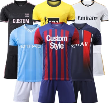 Top Quality Thai Soccer Jersey Men's Football TeamUniform Set Soccer Wear New 2023 Custom Soccer Jersey Set Camisas