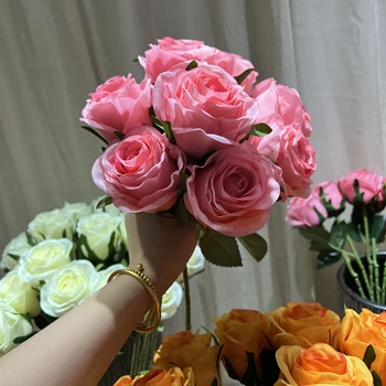 Artificial roses in Decorative Flowers & Wreaths valentine Wedding eternal roses bulk silk artificial flowers rose