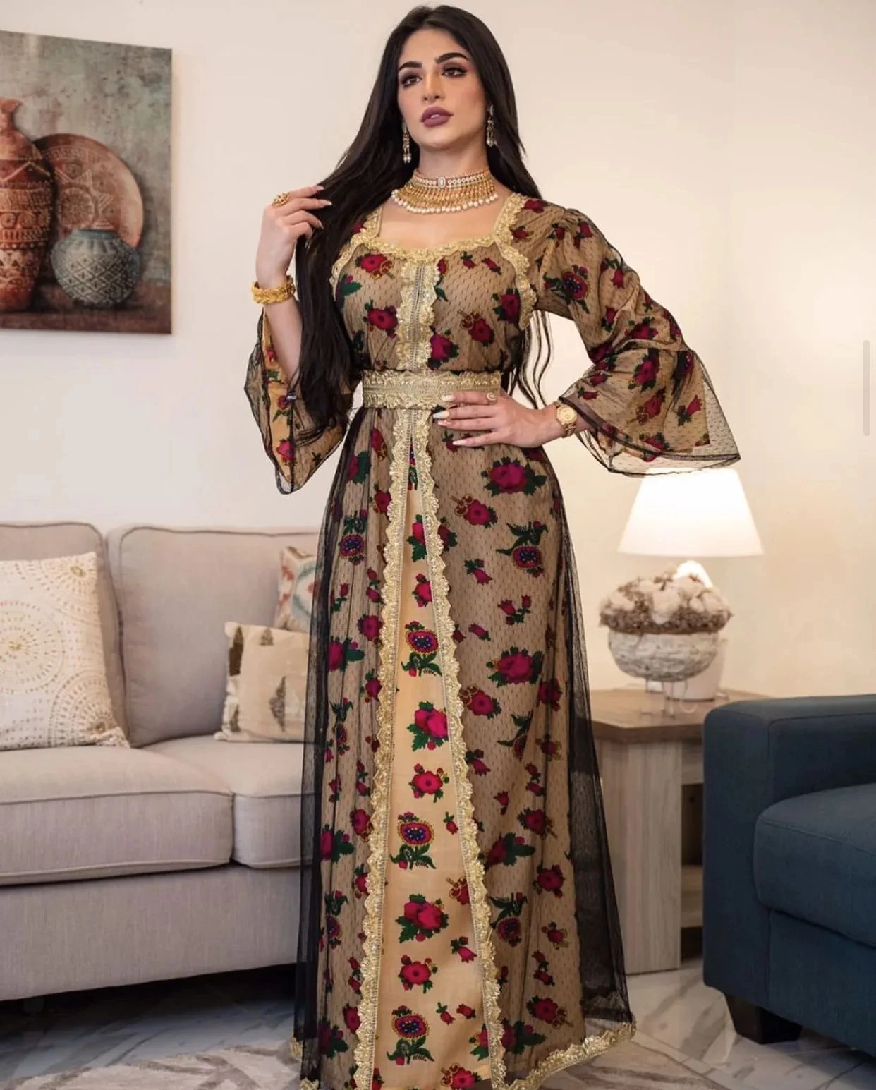 Ramadan Arab Dubai Islamic Clothing Eid Mubarak Muslim Abaya Dress Fashion Women Turkey Patchwork Embroidery Indian Kaftan Dress