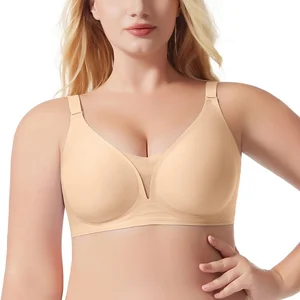 Factory Wholesale Hot Sale Seamless Deep V Back Jelly Women's Bras Plus Size S-4XL Plus Size Comfortable Ladies Bras Push up Bra