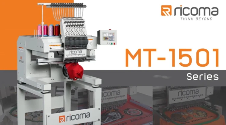 Ricoma MT Series - 7 / 8 Inch Touch Screen Single Head and Two Head  Embroidery Machines