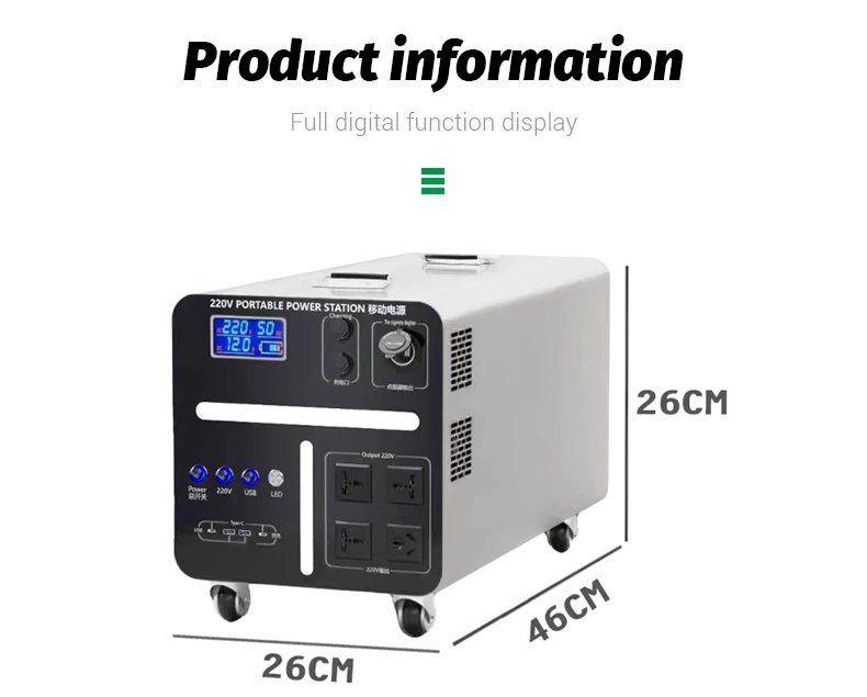 Home 2000w 3000w Portable Power Station Solar Generator Outdoor Emergency Power Supply
