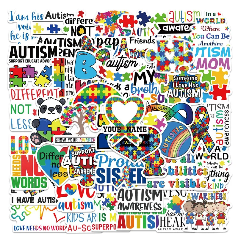 500 Autism Awareness Owl Stickers - 1.5 Inch Round Puzzle Design