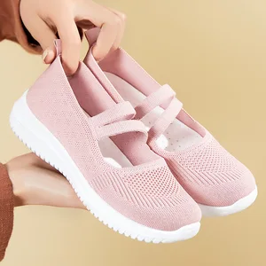 Women's 2026 New Arrival Breathable Mesh Upper Running Shoes Soft-soled Summer Slip-on JINSHIYUAN Cross-border Large Size