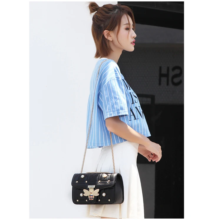 Sac à bandoulière de styliste en perle d'abeille pour femmes, sacs