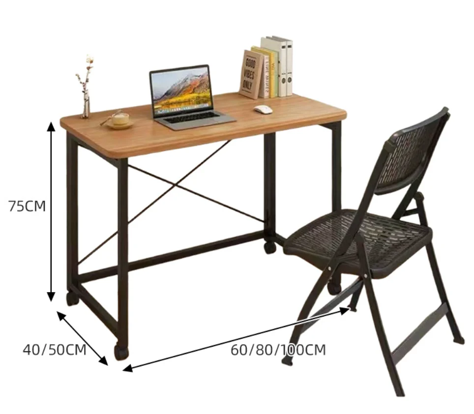 product multifunctional modular small folding desk simple wooden writing table computer desk bed bedside study desks wheels bedroom-11