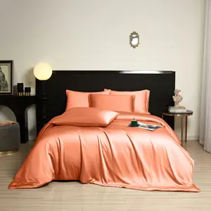Premium 100% Viscose Derived From Bamboo Queen 4PCS Bed Sheets Set  Ultra Soft Breathable & Cooling Luxury Duvet Cover Set