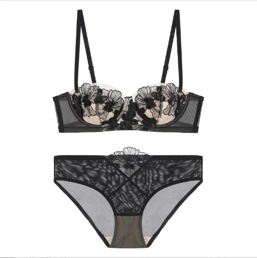 Lace Mesh Push-Up Bra Set (TY054BP) product reference view 5