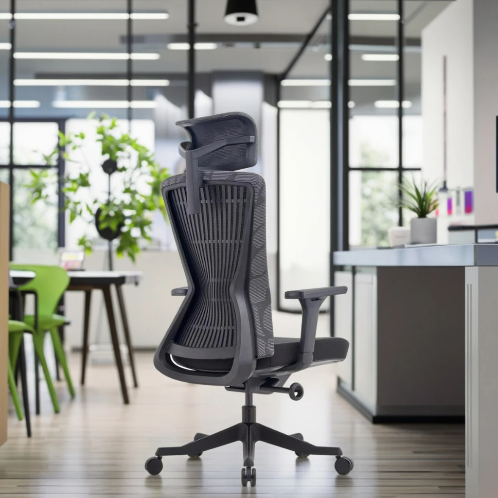 Map Texture Breathable Mesh Chair 2D Adjustable Headrest Lexus Inspired Design Ergonomic Support System 6