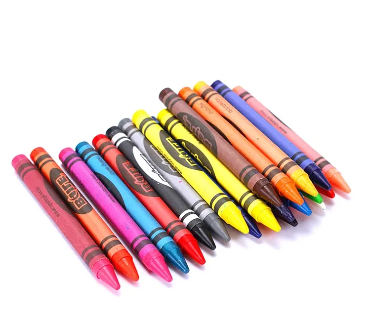 Простой 88*8 мм восковой мелок с бумажной оберткой, наконечник пули, подарок, рекламная раскраска, мелок