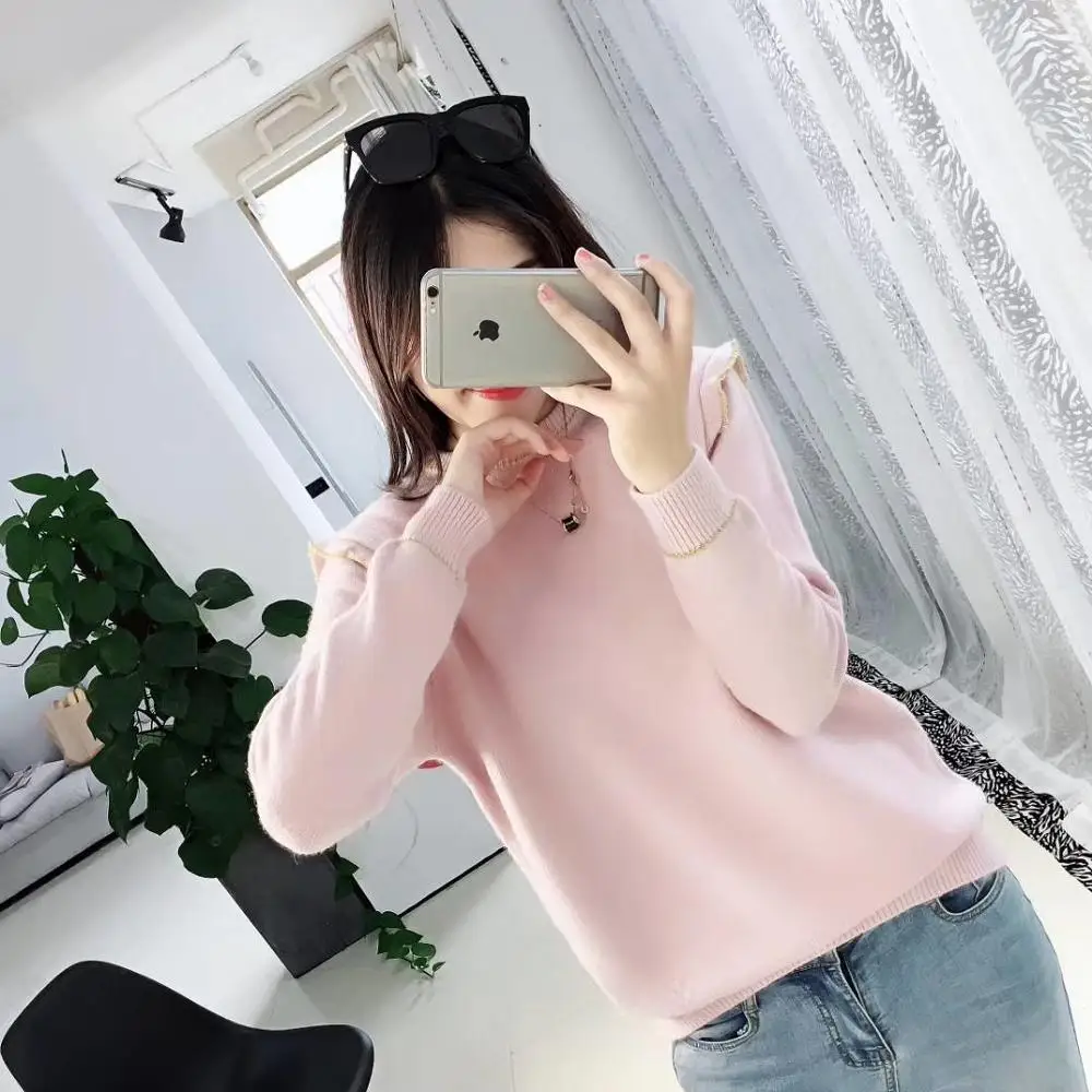 New Design For Turtle Neck Tops Burgundy Sweater Women With High Quality