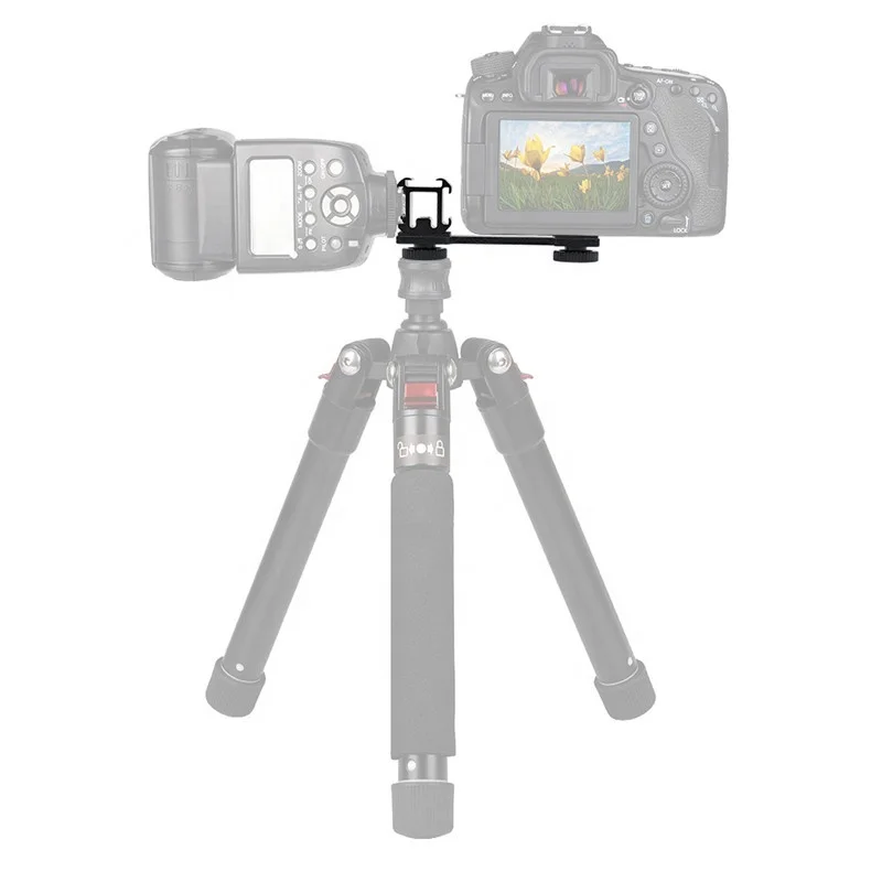 Универсальный алюминиевый тройной 1/4 дюймовый винт кронштейн для холодного башмака вспышки для камеры DSLR