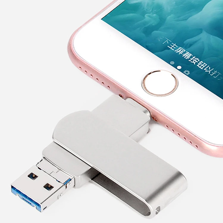 Factory Cheap Prices  3 in 1flash Drive USB Memory SD Card OTG 128GB for Mobile Phone