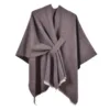White beard strap shawl coffee - 130x150cm