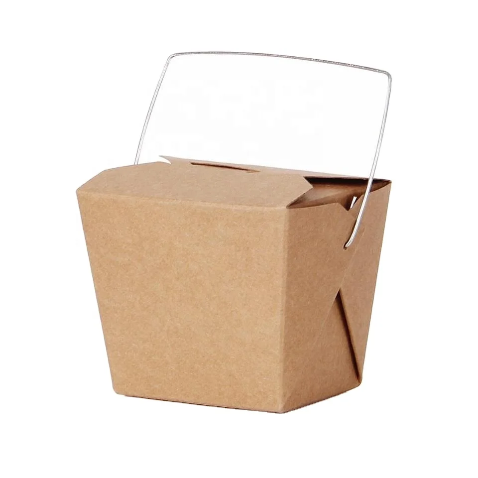 Eco Friendly Wholesale Food Packaging Disposable Kraft Paper Noodle Box takeaway noodles packaging boxes