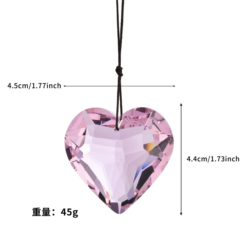 product 30mm 45mm crystal heart suncatcher prism pendant window decoration christmas tree ornament  gift-10